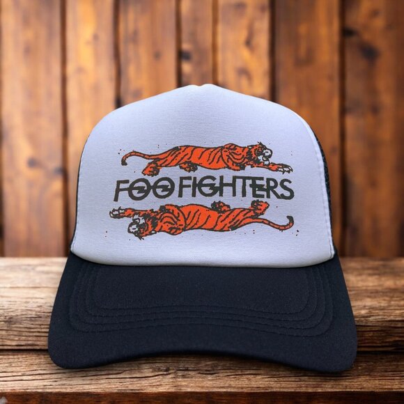 Unbranded Other - Foo Fighters Mens Trucker Hat Black Snapback Dave Grohl Tiger Retro Baseball Cap